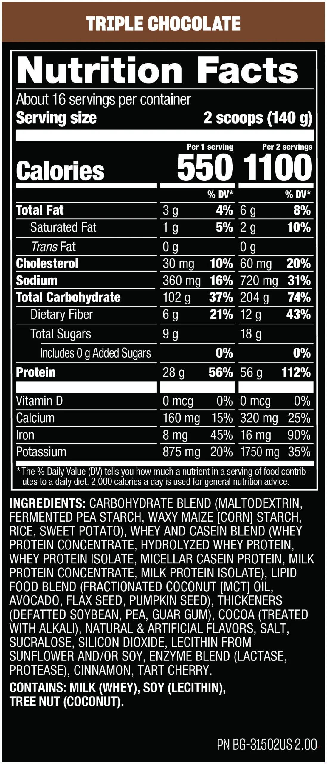 MUTANT® MASS® 5LB MUSCLE MASS GAINER - Image 2