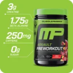 MusclePharm ASSAULT PRE-WORKOUT 30 Scoops (USA VERSION) - Image 3